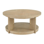 Light Brown Coffee Table with Solid Wood Construction - Light Brown