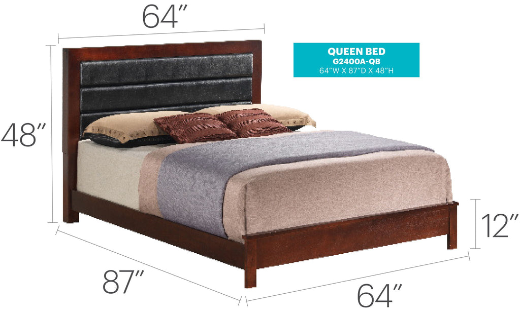Transitional Modern Panel Bed with Wood Construction - Multiple Colors
