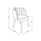Modern Dining Chair with Solid Wood Frame and Wave Stitching - Multiple Colors