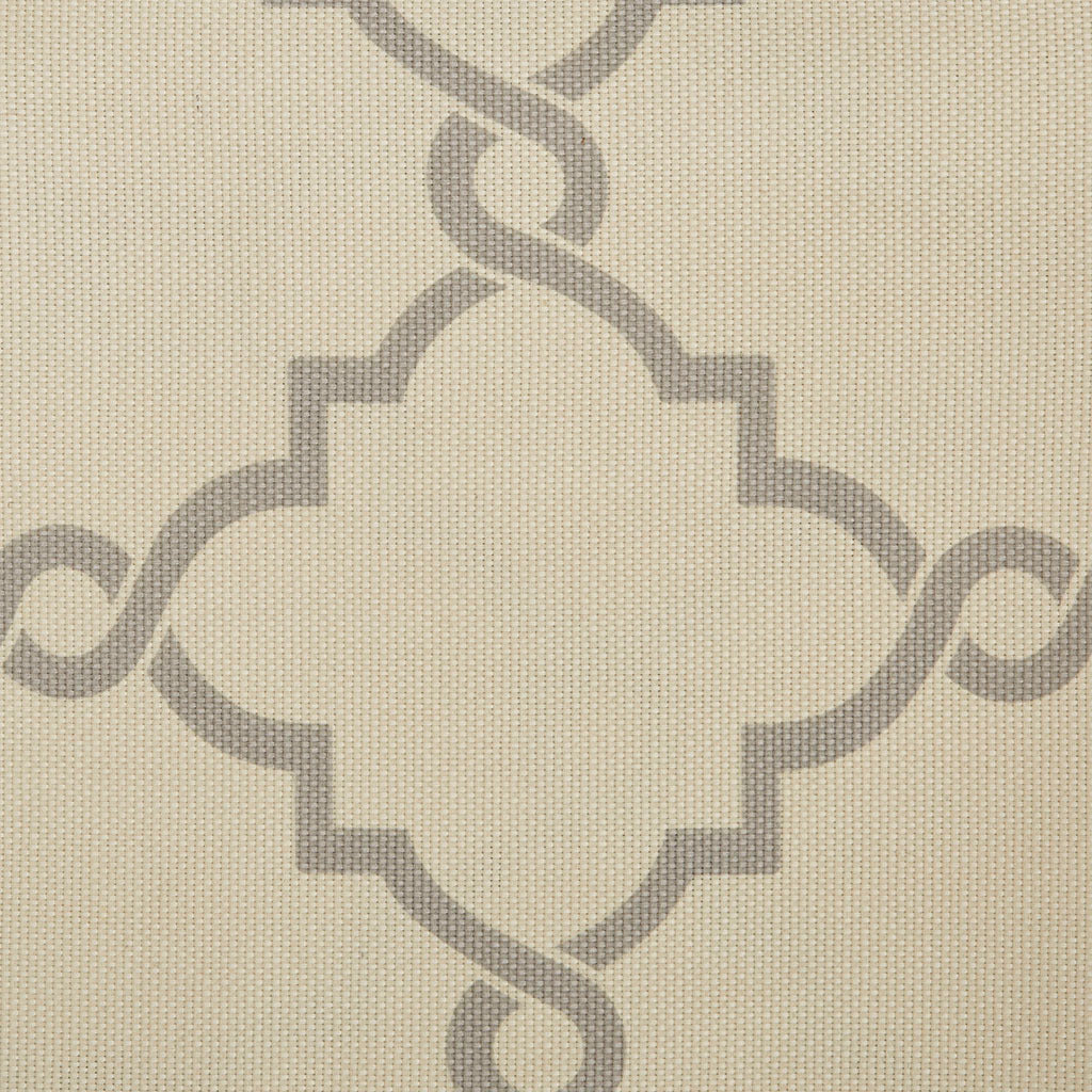 Fretwork Print Grommet Top Window Curtain Panel with Sunlight Filtering - Beige/Grey