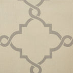 Fretwork Print Grommet Top Window Curtain Panel with Sunlight Filtering - Beige/Grey