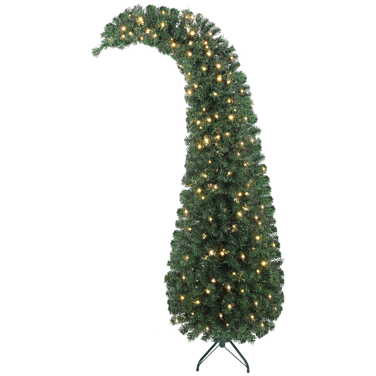 6 ft Prelit Whimsical Christmas Tree with 200 Lights - Bent Top