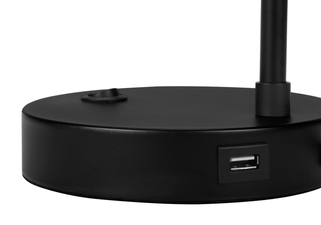 Modern Table Lamp with USB Port - Black / Cream