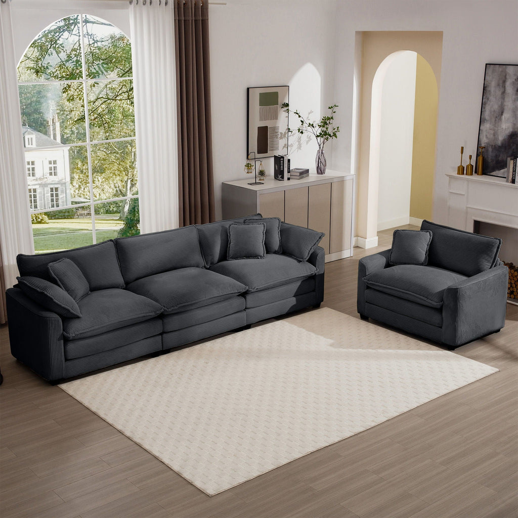 Oversized Deep-Seat Fabric Sofa & Chair Sets