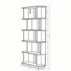 5 Tier Open Bookshelf with Adjustable Storage - Dark Brown