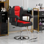 Classic Reclining Barber Chair with Hydraulic Pump - Red or Black