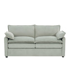 Modern Loveseat Sofa with Side Storage Pockets - Green, Beige, or Dark Gray