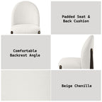 Beige Side Chair Set of 2 with Upholstered Seat - Clayten