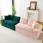 Luxury Multifunctional Sofa for Living Room with Adjustable Layout - Black, Dark Green, White, Pink