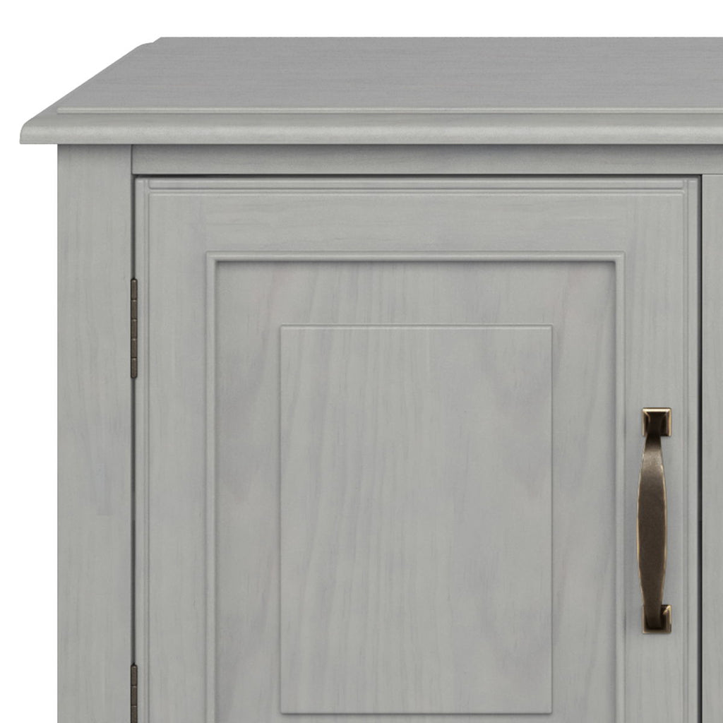 Wide Solid Wood TV Stand with Ample Storage - Dark Brown, White, Gray