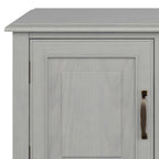 Wide Solid Wood TV Stand with Ample Storage - Dark Brown, White, Gray