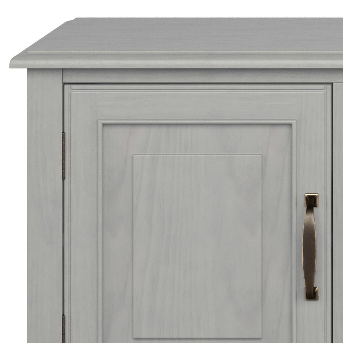 Wide Solid Wood TV Stand with Ample Storage - Dark Brown, White, Gray