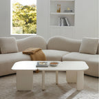 L-Shape Coffee Table with Modular Nesting Design - White or Dark Brown