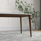 Rectangular Modern Dining Table with Solid Wood Construction – Dark Brown or White