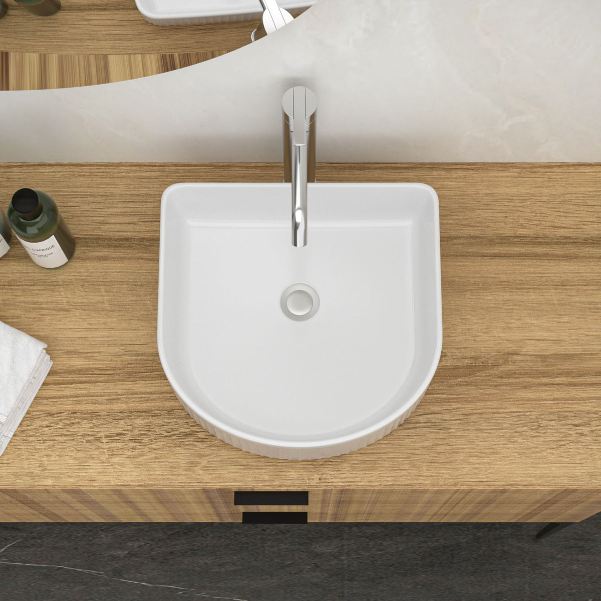 Vessel Bathroom Sink with Modern Design - White