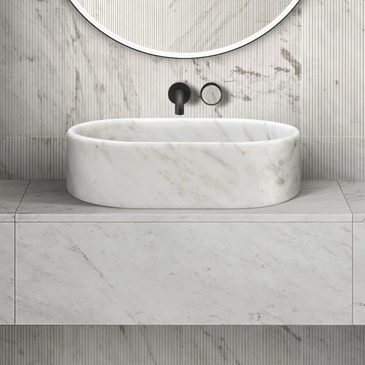 Semi Polished Bathroom Vessel Sink