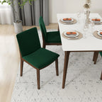Mid-Century Modern Solid Wood Dining Chair Set with Fabric Upholstery - Multiple Colors