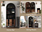 71' Farmhouse Arched Wine Bar Cabinet