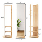 3 In 1 Multifunctional Full-Length Clothing Mirror with Rotating Design - Dark Brown, Black, White, Light Brown