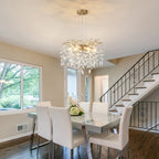 6-Light Crystal Chandelier with Gold Finish - Elegant Ceiling Lamp