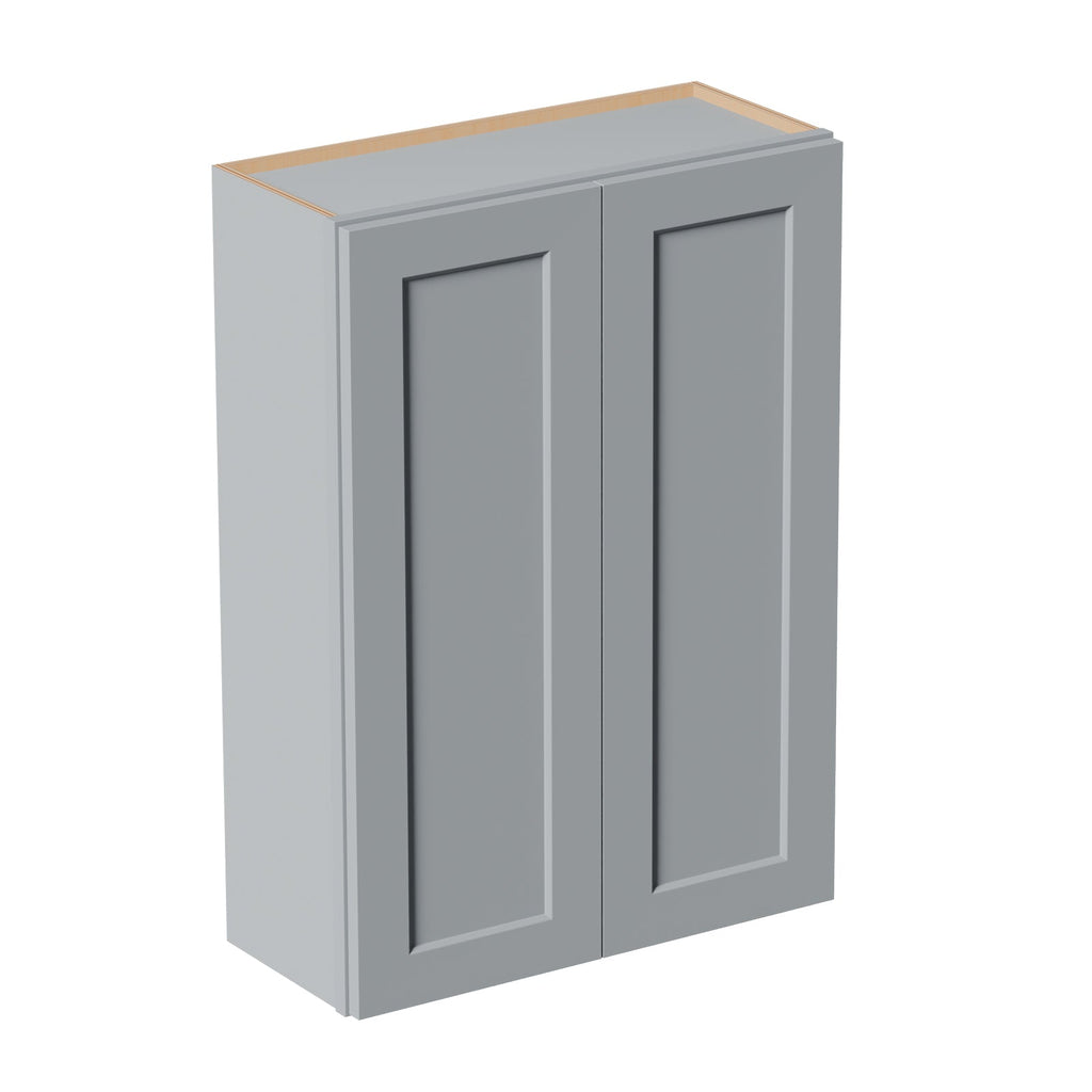 Gray Shaker Solid Wood Bathroom Storage Cabinet with Soft-Close Doors - Gray