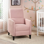 Pushback Recliner Chair with Side Pocket - Blush