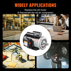 5HP Air Compressor Electric Motor with Dual Rotation - Steel