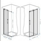 Frameless Shower Door with Tempered Glass - Black