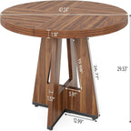 Round Dining Cross Base Kitchen Table with Engineered Wood - Assorted Colors