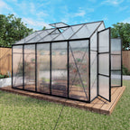 Gain Height Windproof Greenhouse with Heavy-Duty Frame - Black