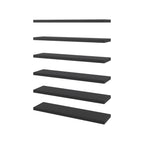 Madison 6-Piece Floating Wall Shelves Set with Wood Construction - Wenge