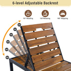 Outdoor Chaise with Adjustable Backrest - Light Brown or Dark Brown