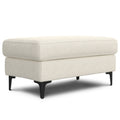 Versatile Mid Century Ottoman with Eco-Friendly Upholstery - Beige or Dark Gray