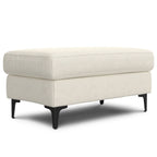 Versatile Mid Century Ottoman with Eco-Friendly Upholstery - Beige or Dark Gray