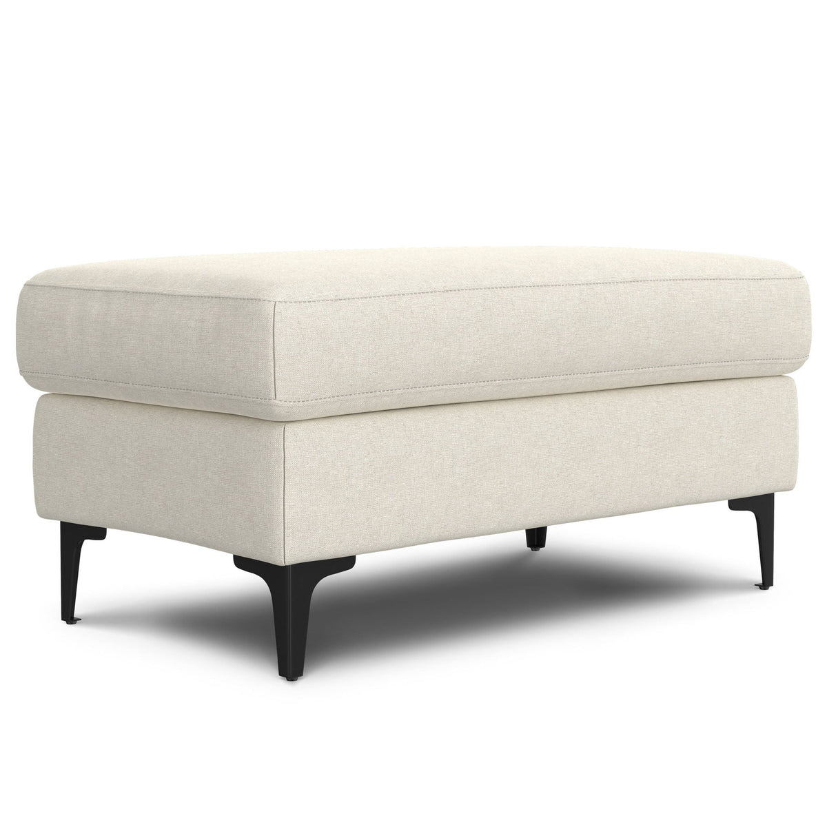 Versatile Mid Century Ottoman with Eco-Friendly Upholstery - Beige or Dark Gray