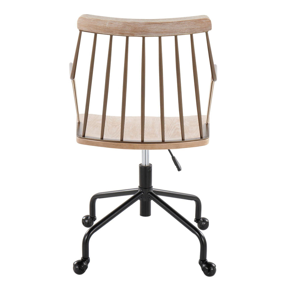 Farmhouse Adjustable Office Chair with Swivel - Beige