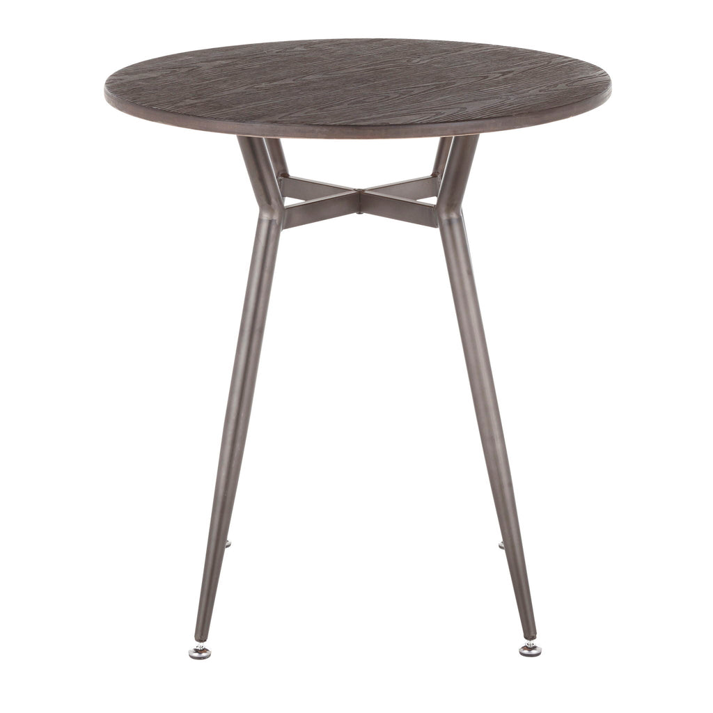 Industrial Round Dinette Table with Durable Metal Legs - White or Dark Brown