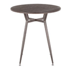 Industrial Round Dinette Table with Durable Metal Legs - White or Dark Brown