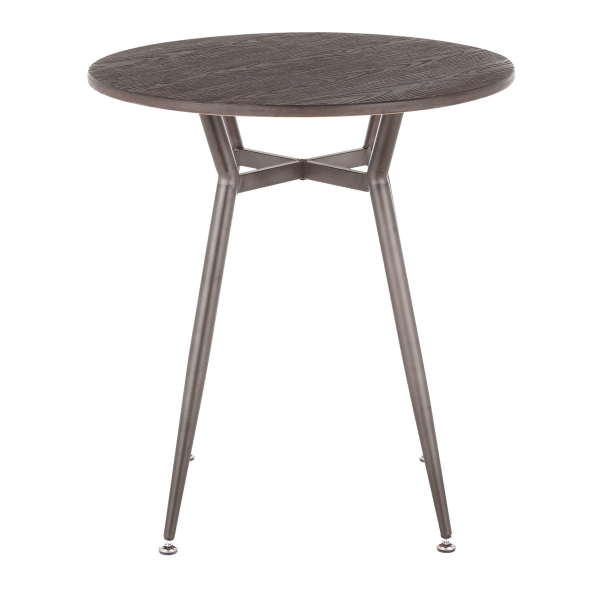 Industrial Round Dinette Table with Durable Metal Legs - White or Dark Brown
