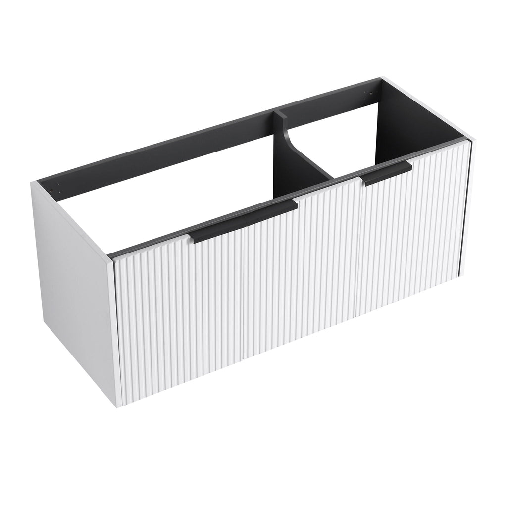 Contemporary Wall Mounted Bathroom Vanity with Soft Close Doors - Wood