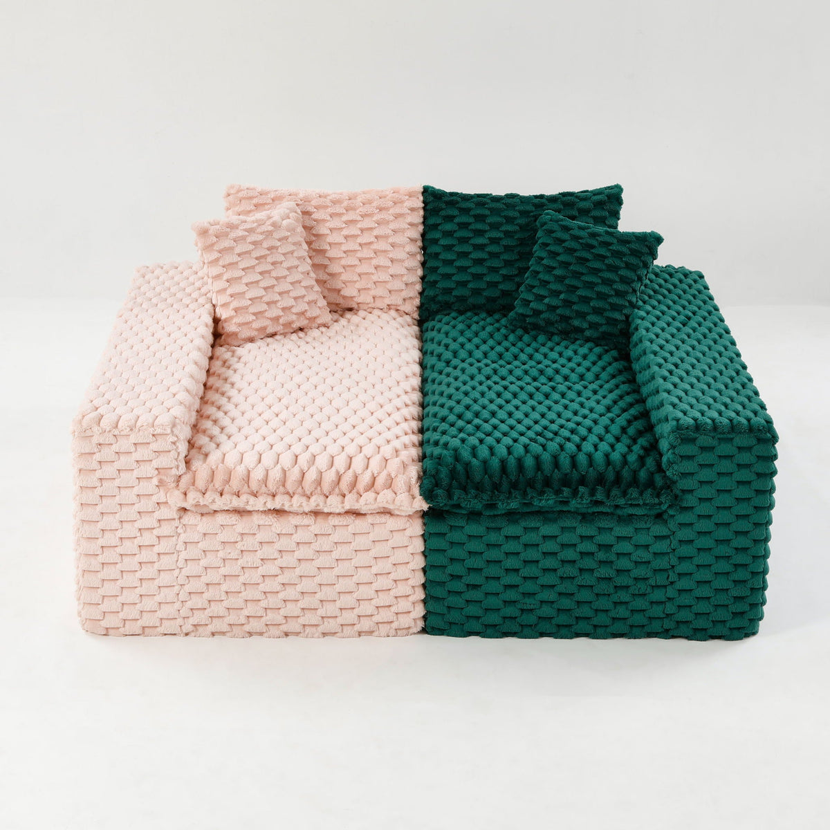 Luxury Multifunctional Sofa for Living Room with Adjustable Layout - Black, Dark Green, White, Pink