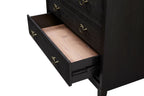 5 Drawer Chest Ample Storage with Cedar & Felt-Lined Drawers - Black or Light Brown