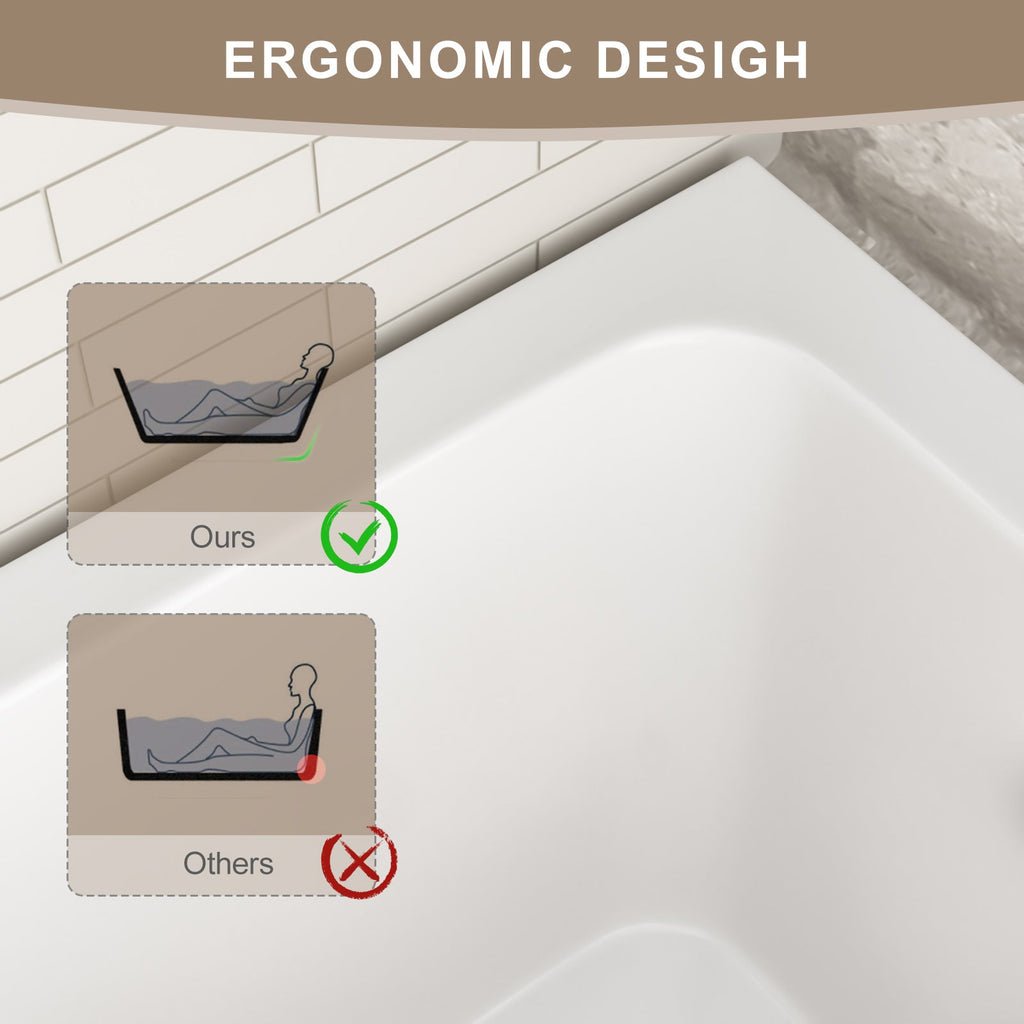 66-Inch Acrylic Built-In Soaking Tub with Glossy Finish