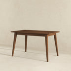 Rectangular Modern Dining Table with Solid Wood Construction – Dark Brown or White