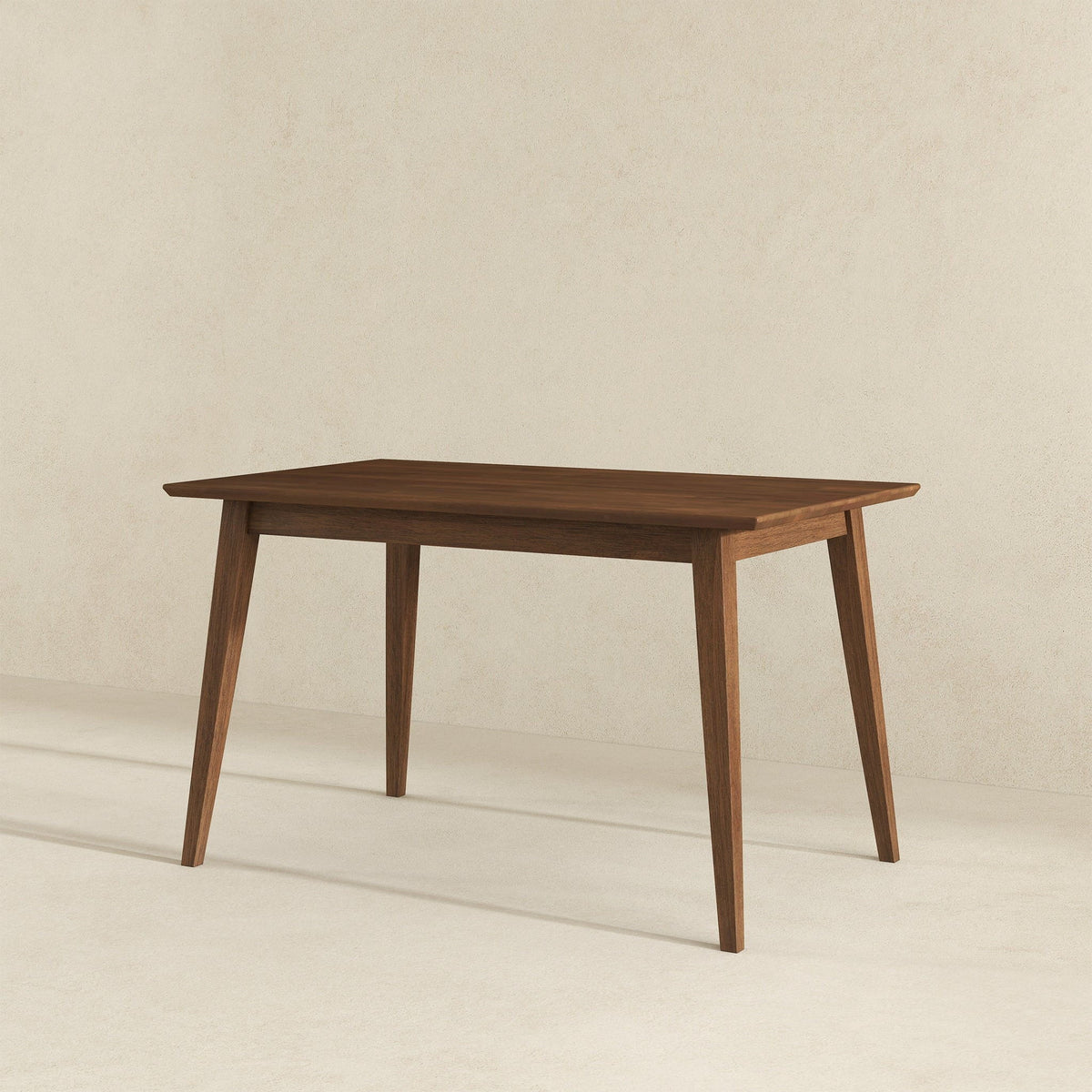Rectangular Modern Dining Table with Solid Wood Construction – Dark Brown or White
