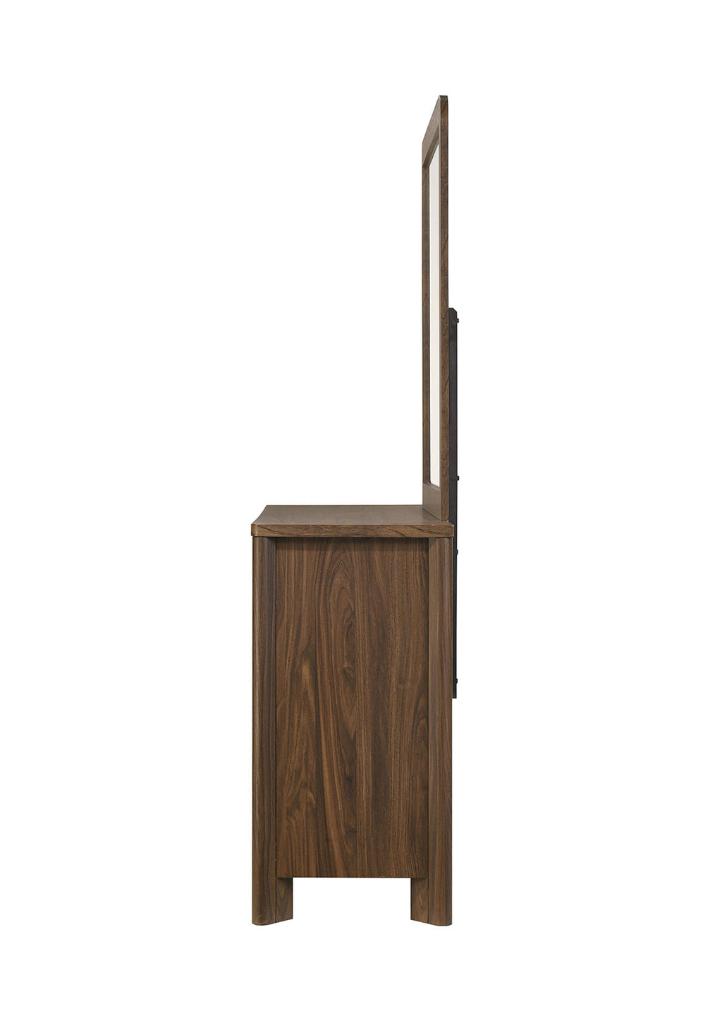 Walnut Color Solid Wood Dresser 6-Drawers with Rounded Edges - Walnut