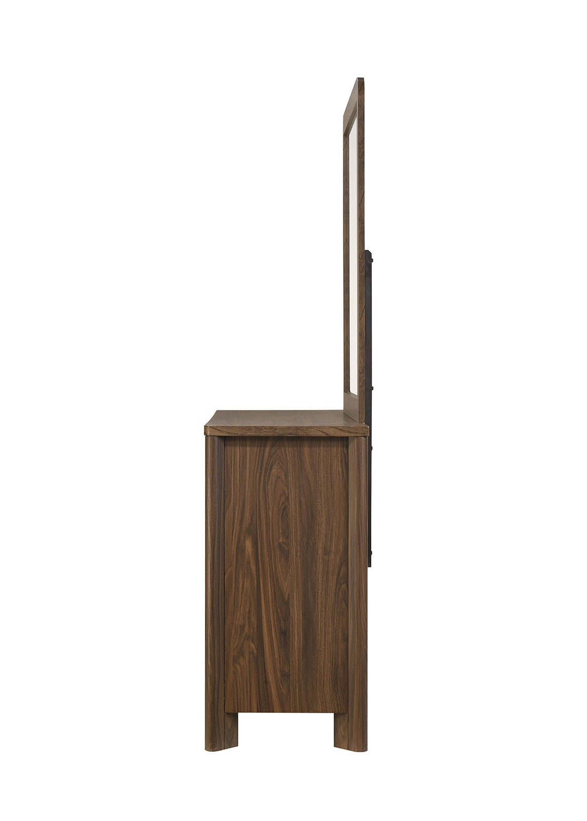Walnut Color Solid Wood Dresser 6-Drawers with Rounded Edges - Walnut