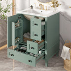 Bathroom Vanity with Integrated Basin and Soft Close Drawers - Multiple Colors