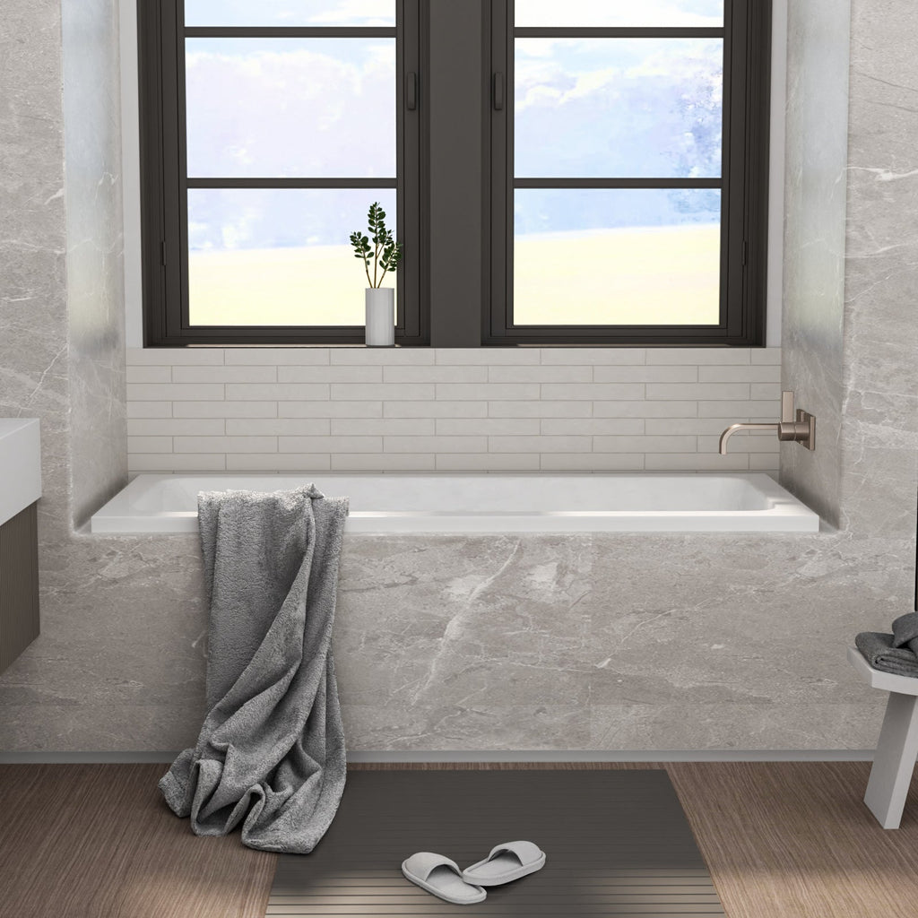 66-Inch Acrylic Built-In Soaking Tub with Glossy Finish