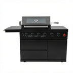 46-Inch 6-Burner Gas Outdoor Grill with LED Controls - Black